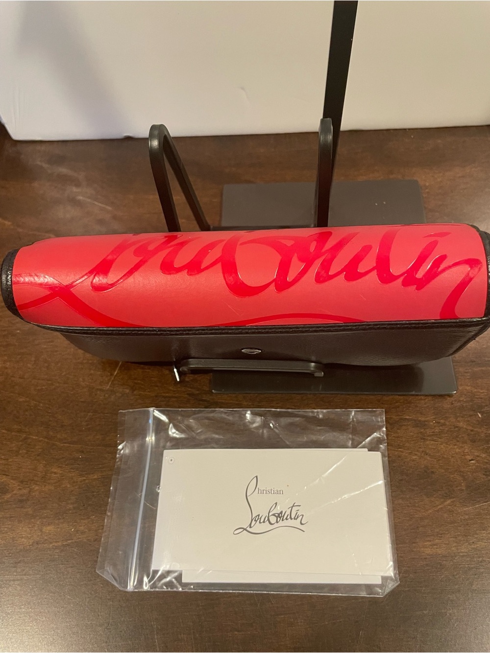 Christian Louboutin Paloma Black & Red Leather Wallet with Red Accent - Picture 11 of 11